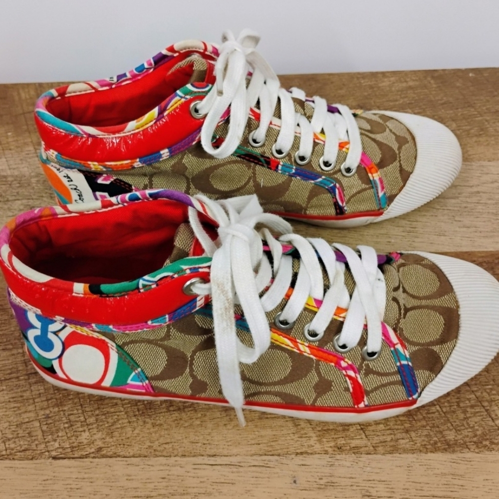 Coach Multicolor Canvas Sneakers - Picture 10 of 14